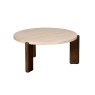 Baker Furniture Idless Large Nesting Coffee Table with Travertine Stone Top