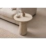 Ida Travertine Stone Lamp Table with Cylindrical Base