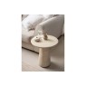 Ida Travertine Stone Lamp Table with Cylindrical Base