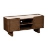 Ida Walnut Finish TV Unit with Travertine Stone Top Ida Walnut Finish TV Unit with Travertine Stone Top