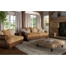 Buoyant Nelson Fabric & Leather Mix 4 Seater Pillow Back Sofa