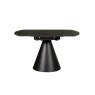 Sintered Stone Rounded 85-135cm Twist Extending Dining Table in Black Sintered Stone Rounded 85-135cm Twist Extending Dining Table in Black