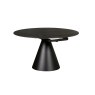 Sintered Stone Rounded 85-135cm Twist Extending Dining Table in Black Sintered Stone Rounded 85-135cm Twist Extending Dining Table in Black