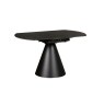 Sintered Stone Rounded 85-135cm Twist Extending Dining Table in Black Sintered Stone Rounded 85-135cm Twist Extending Dining Table in Black
