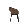 Vida Living Ariyan Curved Fabric Dining Chairs in Brown (Pair)