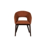 Vida Living Ariyan Curved Fabric Dining Chairs in Rust (Pair)