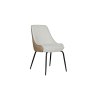 Sadie Biscuit Dining Chair with Fabric Seat and Diamond Leather Back