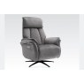 Evo Soft Touch Fabric 360 Swivel Dual Motor Electric Recliner Chair in Grey