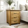 Moda Solid Oak 3 Drawer Bedside Table Moda Solid Oak 3 Drawer Bedside Table