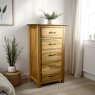 Moda Solid Oak 5 Drawer Wellington Chest of Drawers Moda Solid Oak 5 Drawer Wellington Chest of Drawers