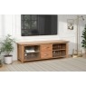 Moda 100% Solid Oak Large TV Unit with Glass Doors