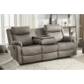 Ellena Soft Grey 3 Seater Recliner Sofa with Table Ellena Soft Grey 3 Seater Recliner Sofa with Table