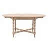 Gallery Direct Artisan Limewash Oak Extending Round Dining Table with Bobbin Detail
