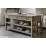 Gallery Direct Vancouver Rustic Pine Large Kitchen Island with Marble Top