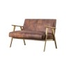 Gallery Direct Neyland Vintage Brown Leather 2 Seater Sofa Gallery Direct Neyland Vintage Brown Leather 2 Seater Sofa