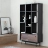 Gallery Direct Barbican Walnut & Black Wood Open Bookcase Display Unit Gallery Direct Barbican Walnut & Black Wood Open Bookcase Display Unit