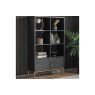 Gallery Direct Ripple Mango Wood Black & Gold Open Display Bookcase Unit Gallery Direct Ripple Mango Wood Black & Gold Open Display Bookcase Unit