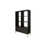 Gallery Direct Ripple Mango Wood Black & Gold Open Display Bookcase Unit Gallery Direct Ripple Mango Wood Black & Gold Open Display Bookcase Unit