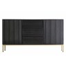 Gallery Direct Ripple Mango Wood Black & Gold Large Sideboard Gallery Direct Ripple Mango Wood Black & Gold Large Sideboard
