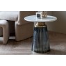 Gallery Direct Seville Blue Glass and Marble Top Side Table