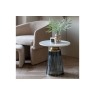 Gallery Direct Seville Blue Glass and Marble Top Side Table