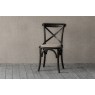 Gallery Direct Set of 2 Cafe Black Oak Dining Chairs with Linen Seat Gallery Direct Set of 2 Cafe Black Oak Dining Chairs with Linen Seat