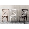 Gallery Direct Set of 2 Cafe White Oak Dining Chairs with Linen Seat