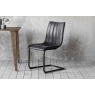 Gallery Direct Set of 2 Edington Dining Chairs in Grey Leather Gallery Direct Set of 2 Edington Dining Chairs in Grey Leather