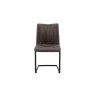 Gallery Direct Set of 2 Edington Dining Chairs in Grey Leather Gallery Direct Set of 2 Edington Dining Chairs in Grey Leather