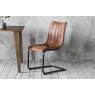 Gallery Direct Set of 2 Edington Dining Chairs in Brown Leather Gallery Direct Set of 2 Edington Dining Chairs in Brown Leather