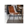 Gallery Direct Set of 2 Darwin Dining Chairs in Brown Leather Gallery Direct Set of 2 Darwin Dining Chairs in Brown Leather