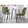 Gallery Direct Set of 2 Manford Fabric Dining Chairs in Bottle Green