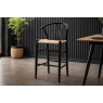 Gallery Direct Set of 2 Whitney Black Elm Wishbone Back Bar Stools with Woven Seat