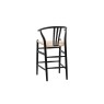 Gallery Direct Set of 2 Whitney Black Elm Wishbone Back Bar Stools with Woven Seat Gallery Direct Set of 2 Whitney Black Elm Wishbone Back Bar Stools with Woven Seat