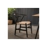 Gallery Direct Set of 2 Whitney Black Elm Wishbone Back Dining Chairs with Woven Seat