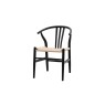 Gallery Direct Set of 2 Whitney Black Elm Wishbone Back Dining Chairs with Woven Seat Gallery Direct Set of 2 Whitney Black Elm Wishbone Back Dining Chairs with Woven Seat