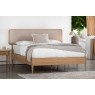 Gallery Direct Hatfield Natural Oak Bed Frame with Upholstered Headboard