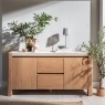 Arlo Natural Oak Wide Sideboard with Travertine Ceramic Top Arlo Natural Oak Wide Sideboard with Travertine Ceramic Top