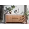 Arlo Natural Oak Wide Sideboard with Travertine Ceramic Top