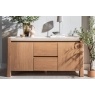 Arlo Natural Oak Wide Sideboard with Travertine Ceramic Top