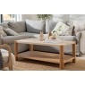 Arlo Natural Oak Coffee Table with Travertine Ceramic Top