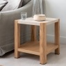 Arlo Natural Oak Side Table with Travertine Ceramic Top Arlo Natural Oak Side Table with Travertine Ceramic Top