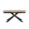 Jaxon 160-220cm Extending Dining Table with HPL Oak Finish Top & Black Metal Legs Jaxon 160-220cm Extending Dining Table with HPL Oak Finish Top & Black Metal Legs