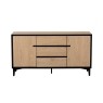 Jaxon Wide Sideboard with HPL Oak Finish & Black Metal Frame Jaxon Wide Sideboard with HPL Oak Finish & Black Metal Frame