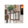 Gallery Direct Panelled Smoked Oak Side Table Gallery Direct Panelled Smoked Oak Side Table
