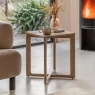 Gallery Direct Panelled Smoked Oak Side Table Gallery Direct Panelled Smoked Oak Side Table