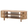 Gallery Direct Voss Mango Wood Slatted Media TV Unit Gallery Direct Voss Mango Wood Slatted Media TV Unit