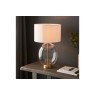 Gallery Direct Kelda Oval Table Lamp Satin Brass Vintage White