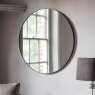 Gallery Direct Bowie Round Mirror Black 800x800mm Gallery Direct Bowie Round Mirror Black 800x800mm