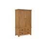 Salisbury Waxed Premium Oak Gents 3 Drawer Wardrobe